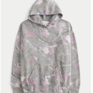 Hollister Green and Pink Camouflage Hoodie